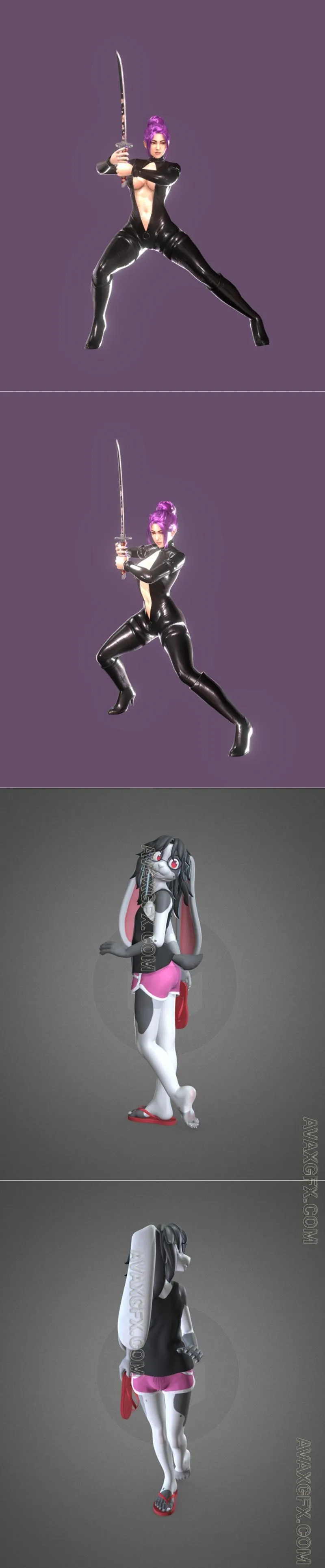 Shiva and Rami Bunny - STL 3D Model