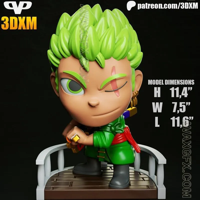 Zoro Chibi - STL 3D Model