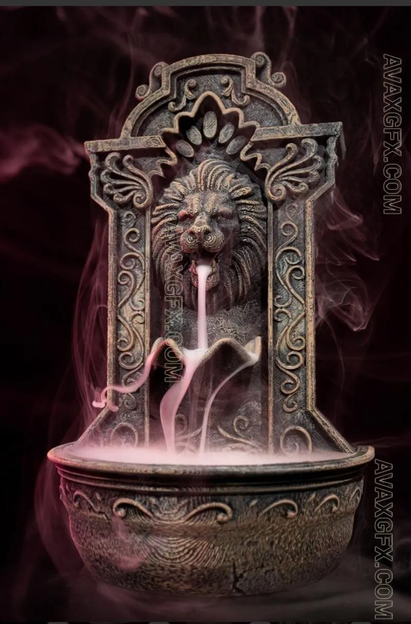 Lion Fountain - STL 3D Model
