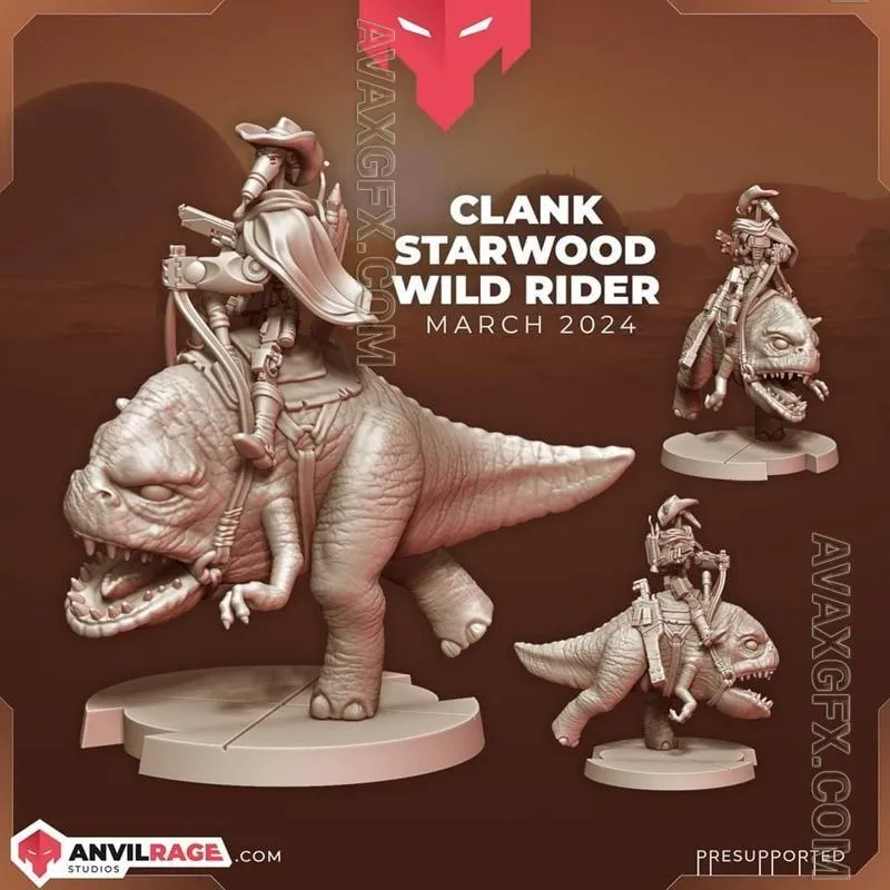 Anvilrage Studios - Clank Starwood Wild Rider - STL 3D Model