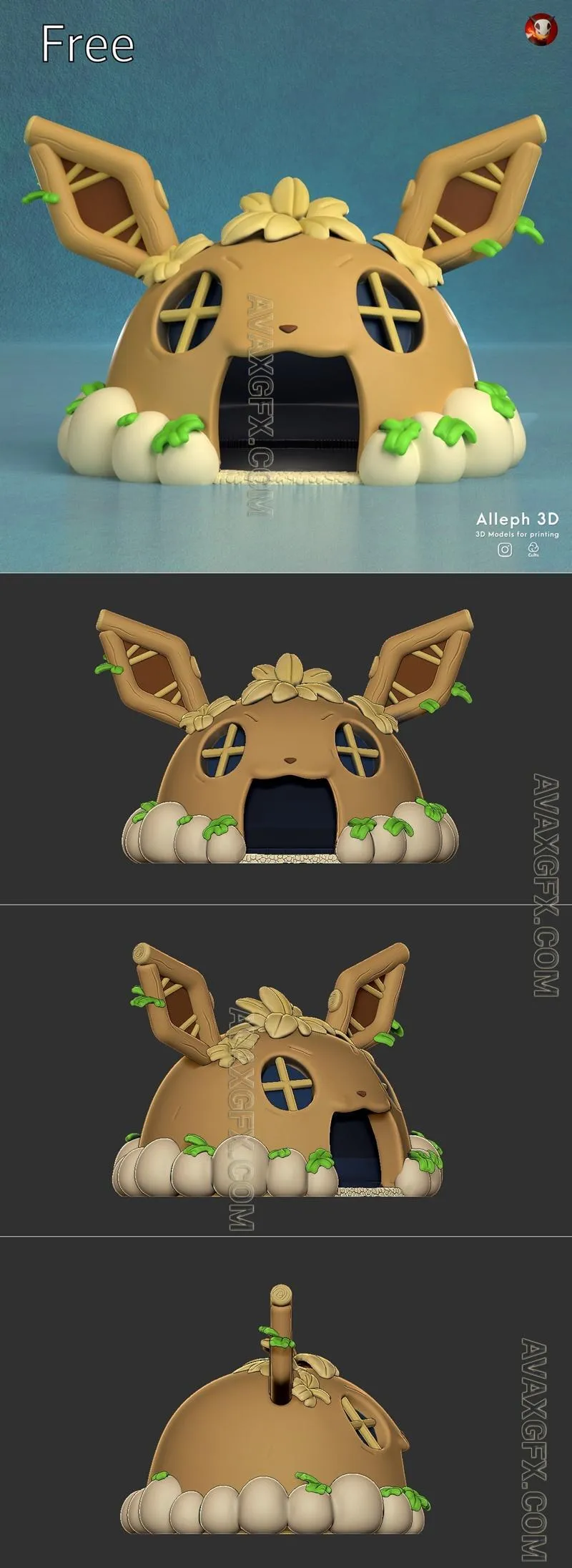 Pokemon eevee house - STL 3D Model