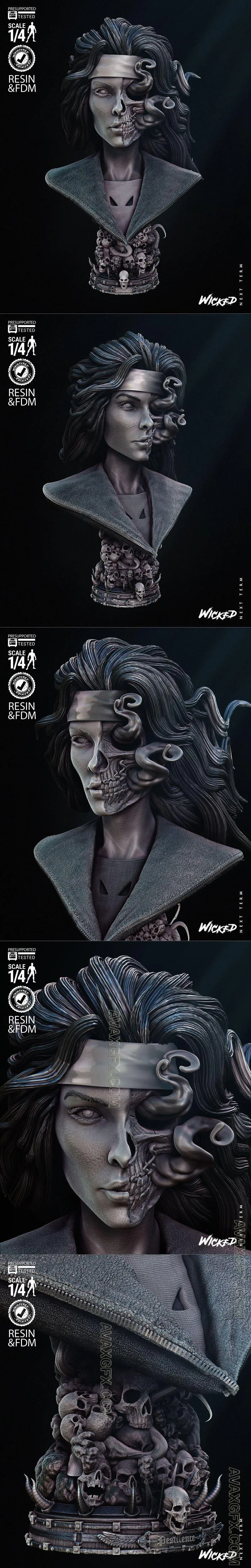 Wicked - Pestilence Bust Portrait - STL 3D Model