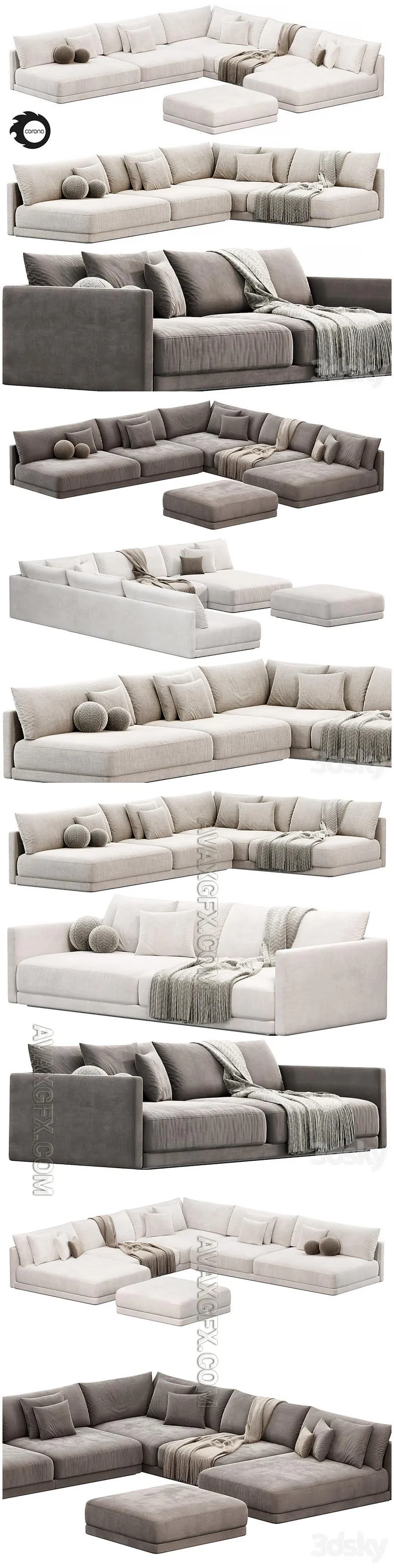 KATARINA Modular System Sofa By Blanche, sofas - 3D Model MAX
