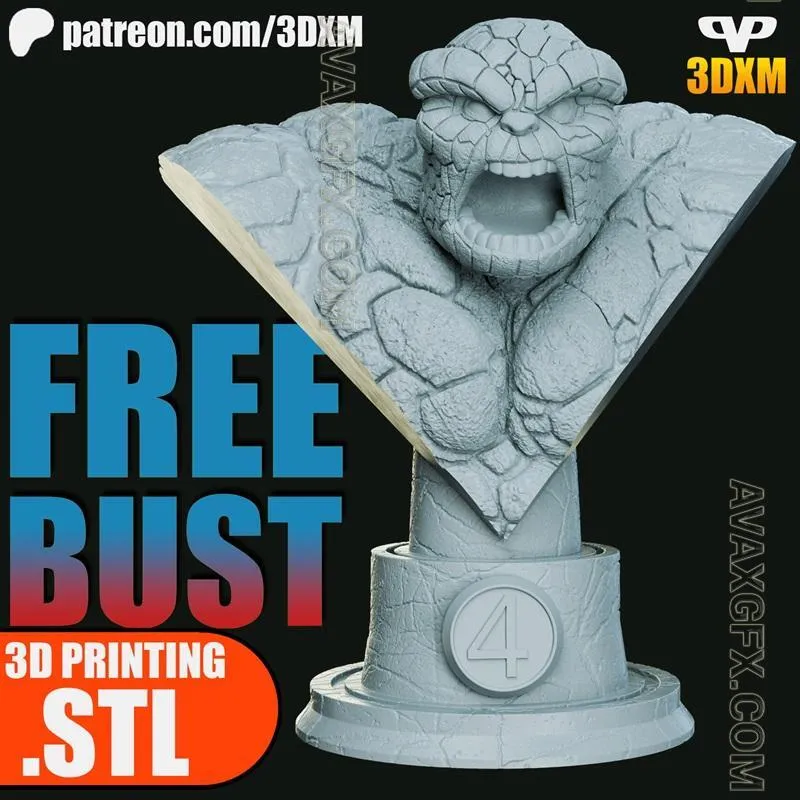 3DXM - The Thing Bust - STL 3D Model