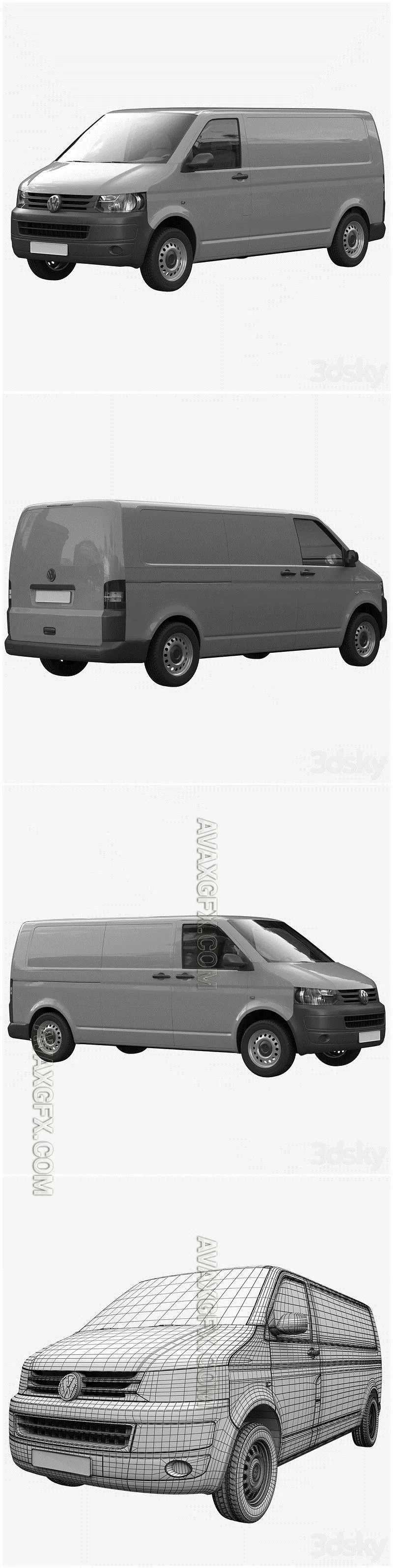 VW Transpoter T5 Cargo LBW - 3D Model