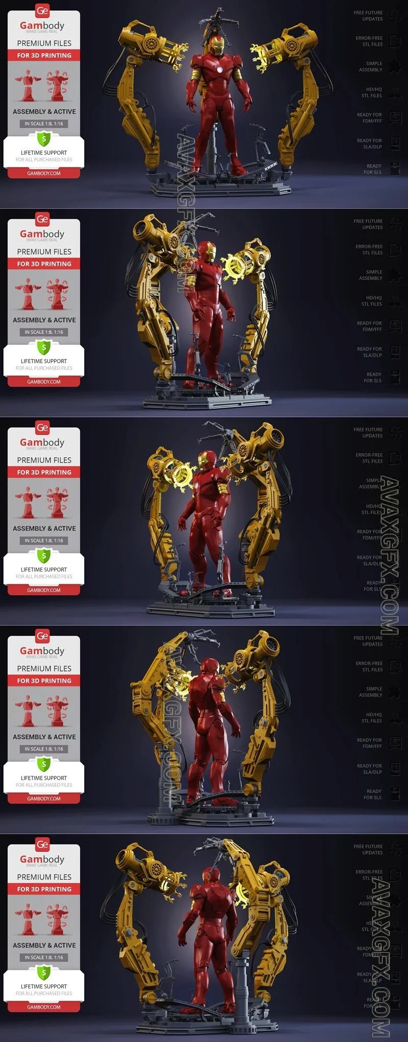 Gambody - Iron Man & Suit-Up Gantry - STL 3D Model