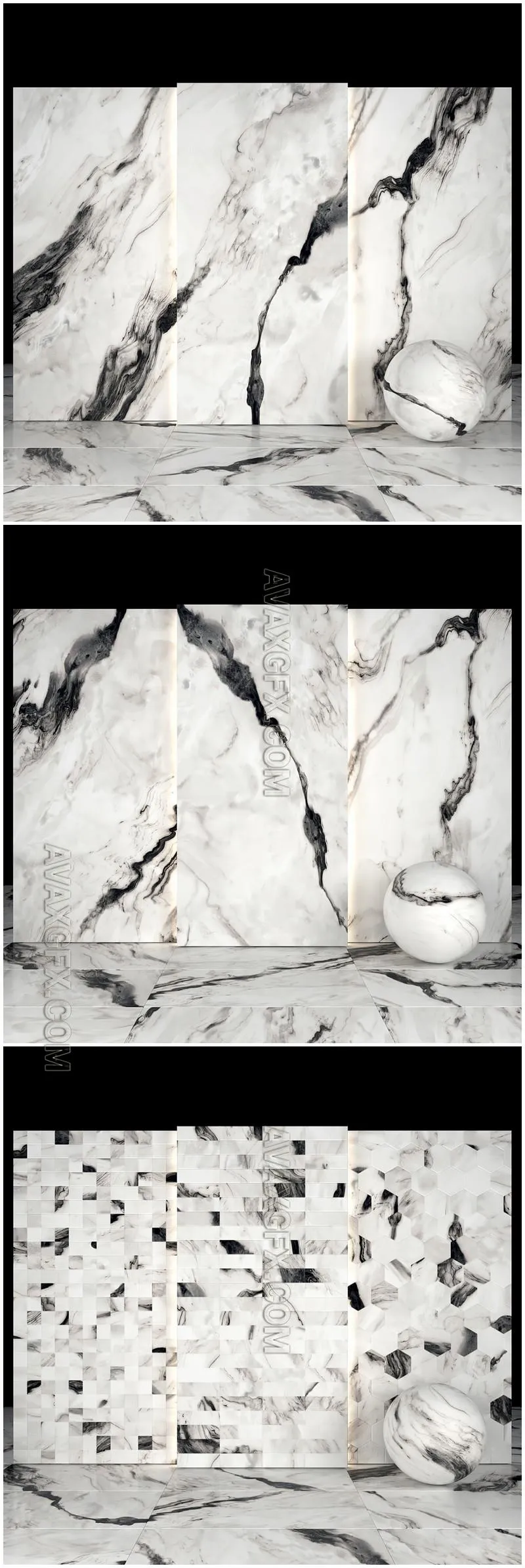 Royal Black Marble 02 - 3D Model