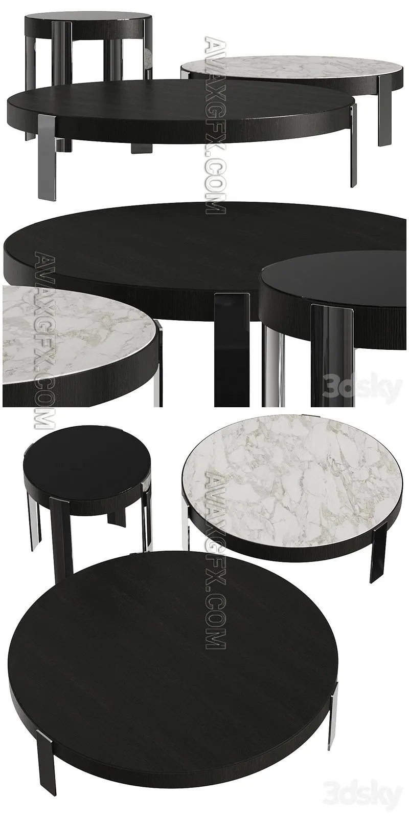Minotti Mattia Round Coffee Tables - 3D Model