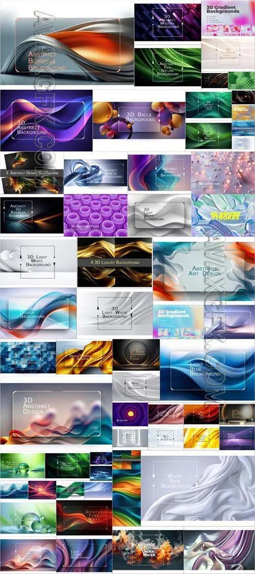 Vector Set 3D Abstract Background vol 1