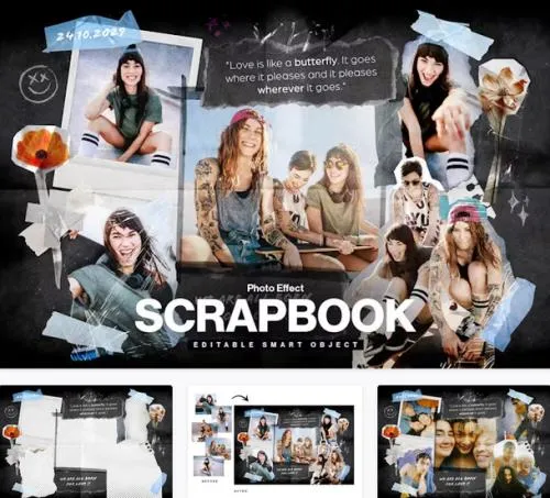 Scrapbook Photo Collage Template - W9SN7XZ