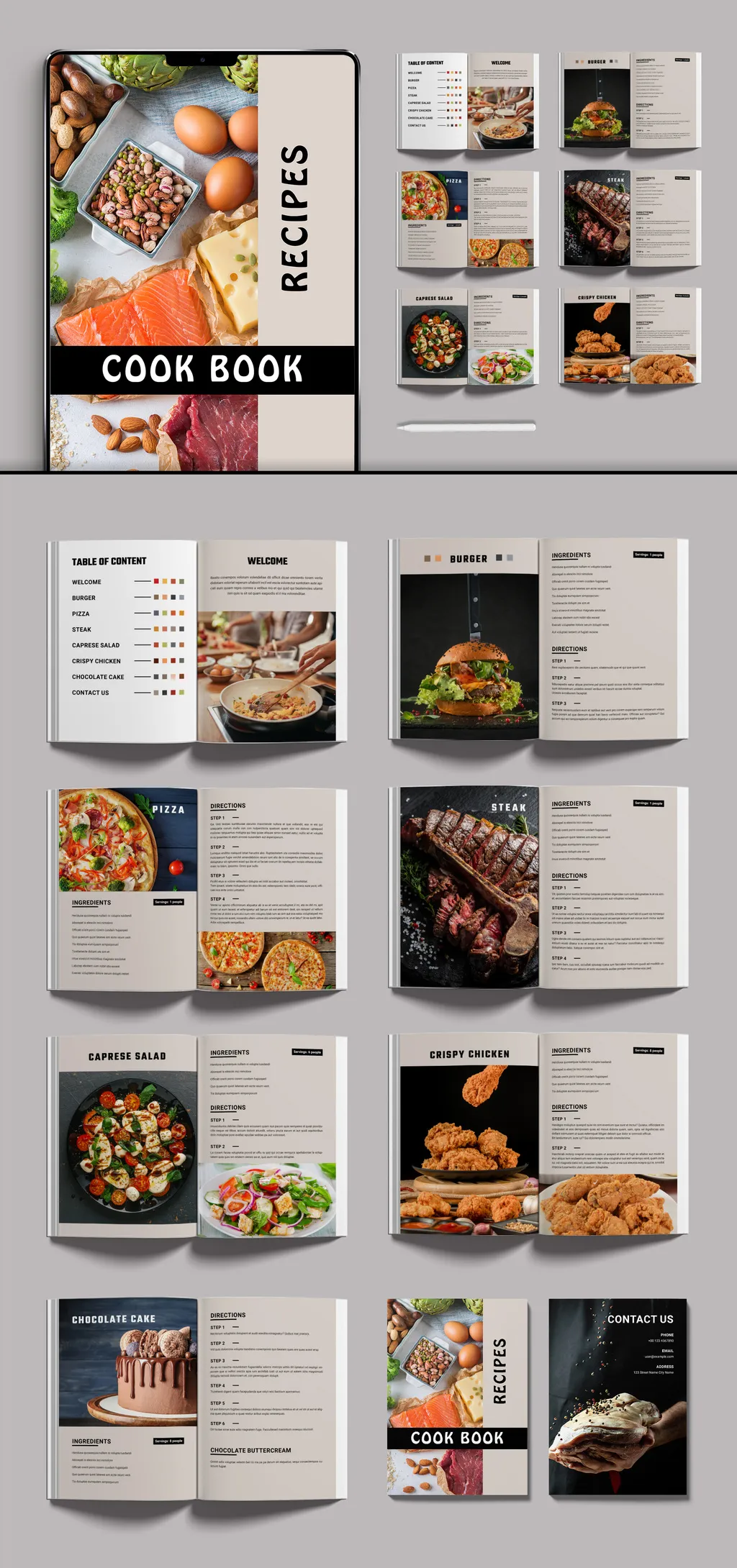 Adobestock - Cook Book Template Layout 735759871