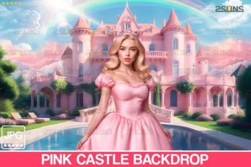 Pink Castle backdrop, Dream House - 92536538