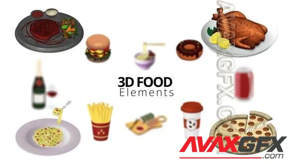 3D Food Elements 51514141 Videohive