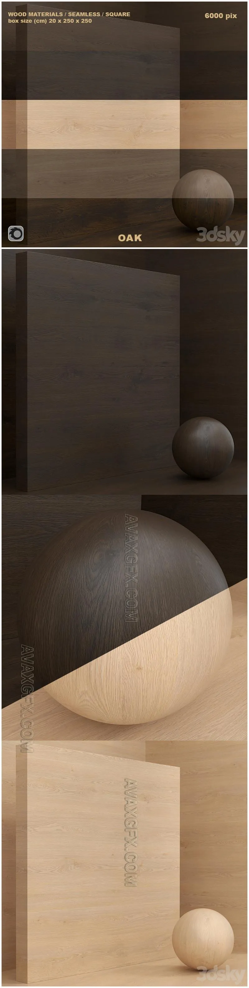 Material wood oak (seamless) - set 55 - 3D Model MAX