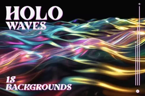 Holo Waves Backgrounds - V6XS93F