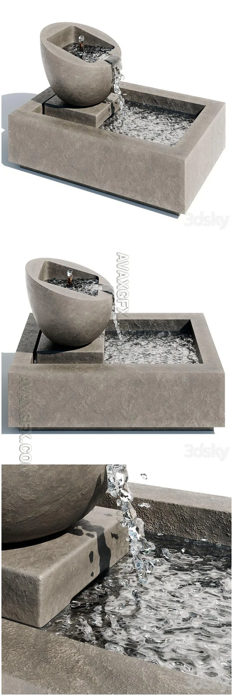 Genesis II Garden Water Fountain - 3D Model