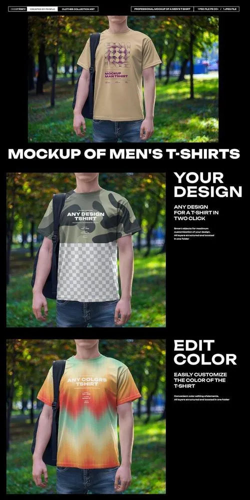 Mockups Man T-Shirt on the Street