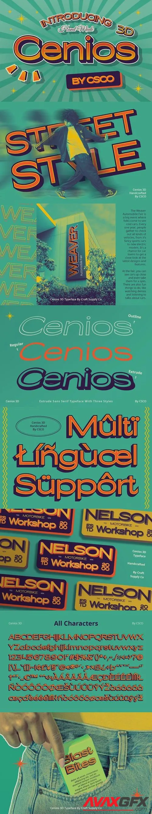 Cenios 3D Font