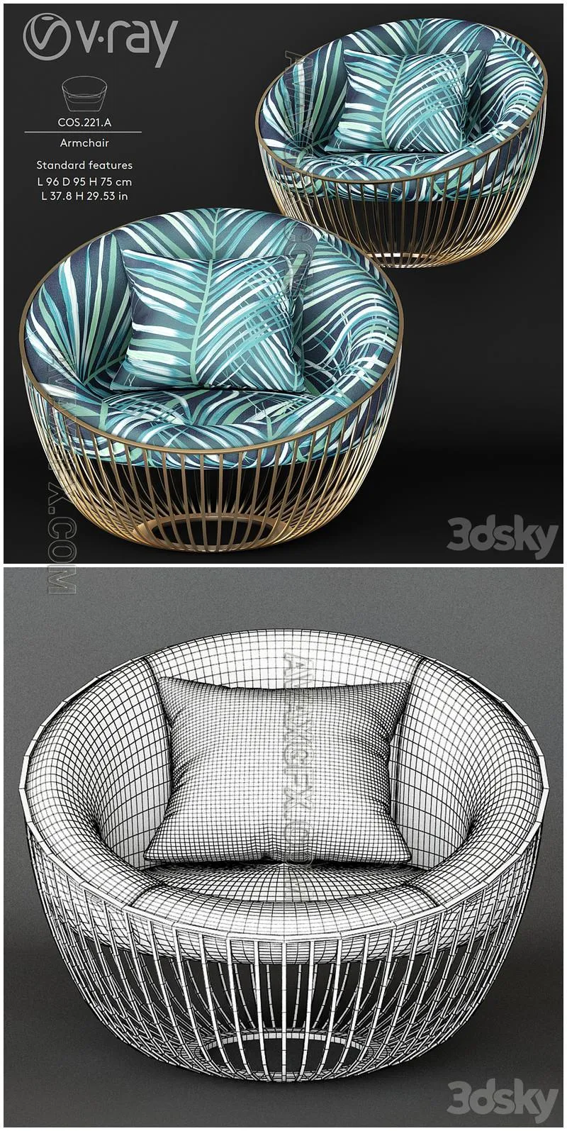 Roberto Cavalli_Cosmopolitan Tropical Armchair - 3D Model