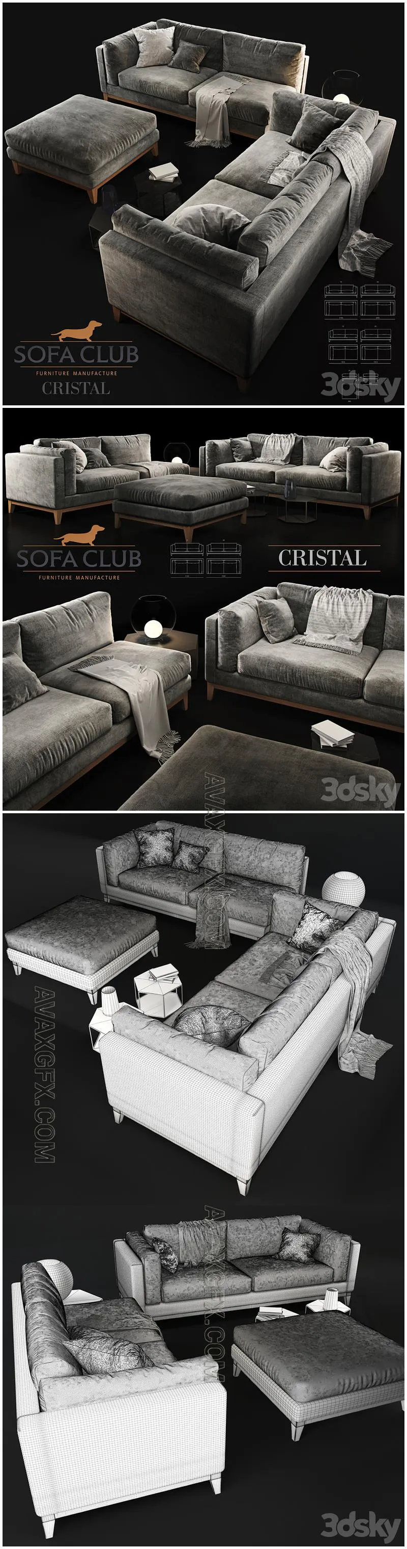 Sofa Cristal Sofa Club - 3D Model