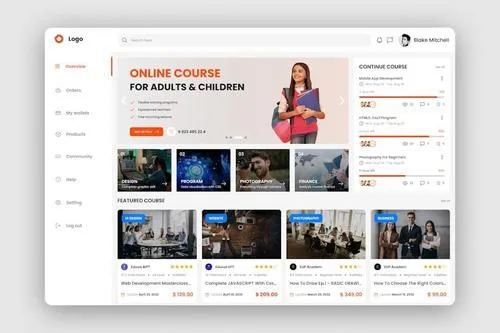 Online Course Dashboard UI Kit