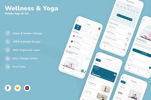 Wellness & Yoga Mobile App UI Kit
