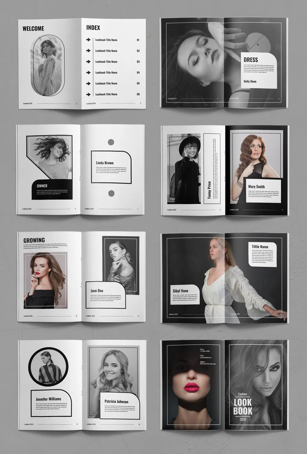 Adobestock - Fashion Lookbook Template Layout 725312284