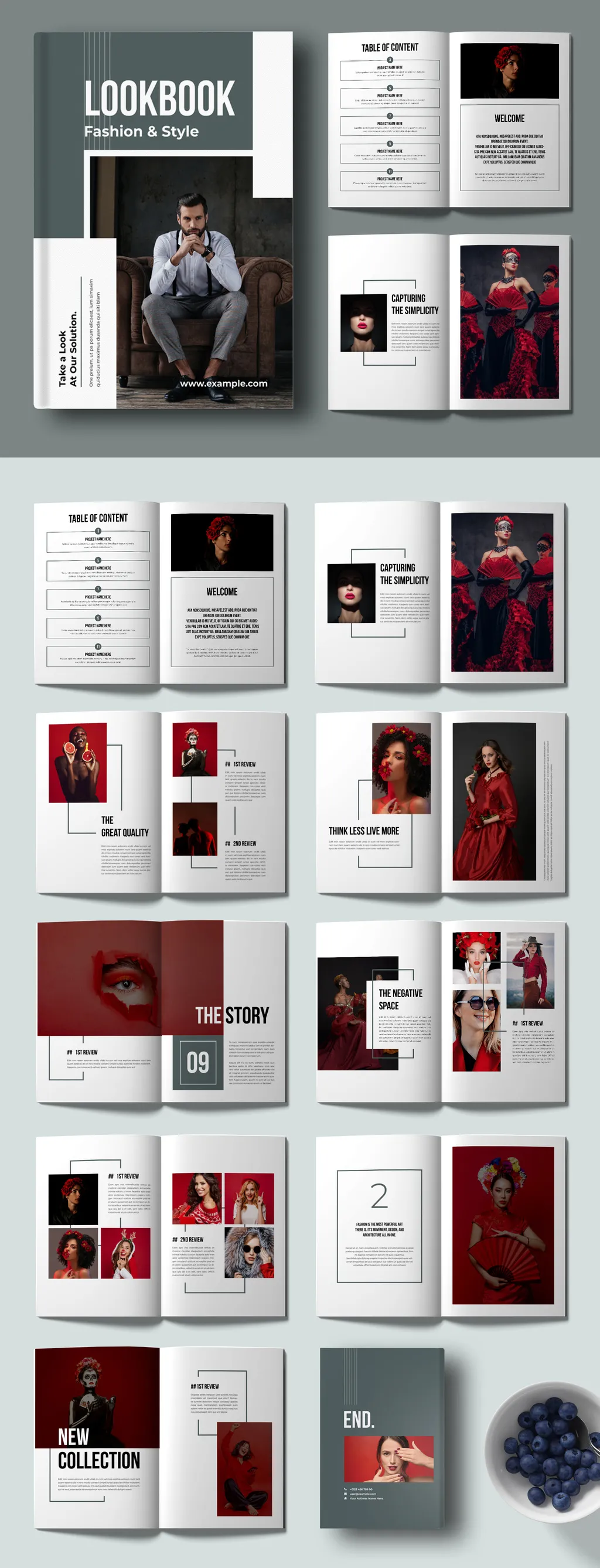 Adobestock - Modern Lookbook Magazine Layout 725230374