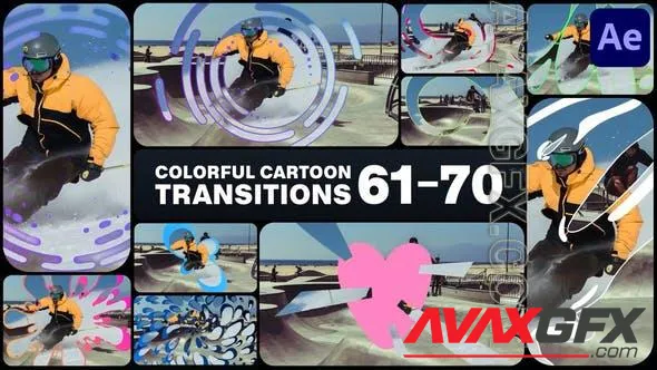 Colorful Cartoon Transitions for After Effects 51516086 Videohive