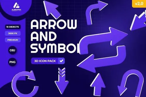 Arrow And Symbol 3D Icon