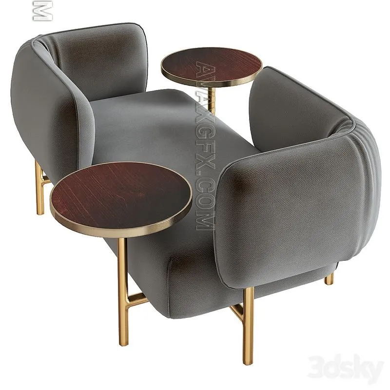 Patricia Urquiola upholsters modular sofa - 3D Model
