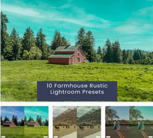 10 Farmhouse Rustic Lightroom Presets - 6AXRFRG