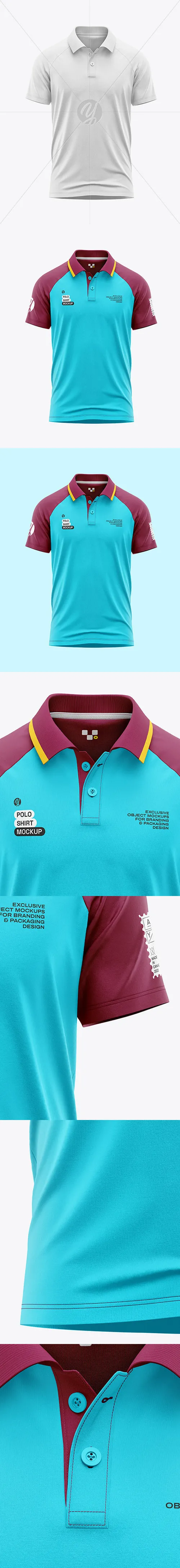 Raglan Polo Shirt Mockup 133199