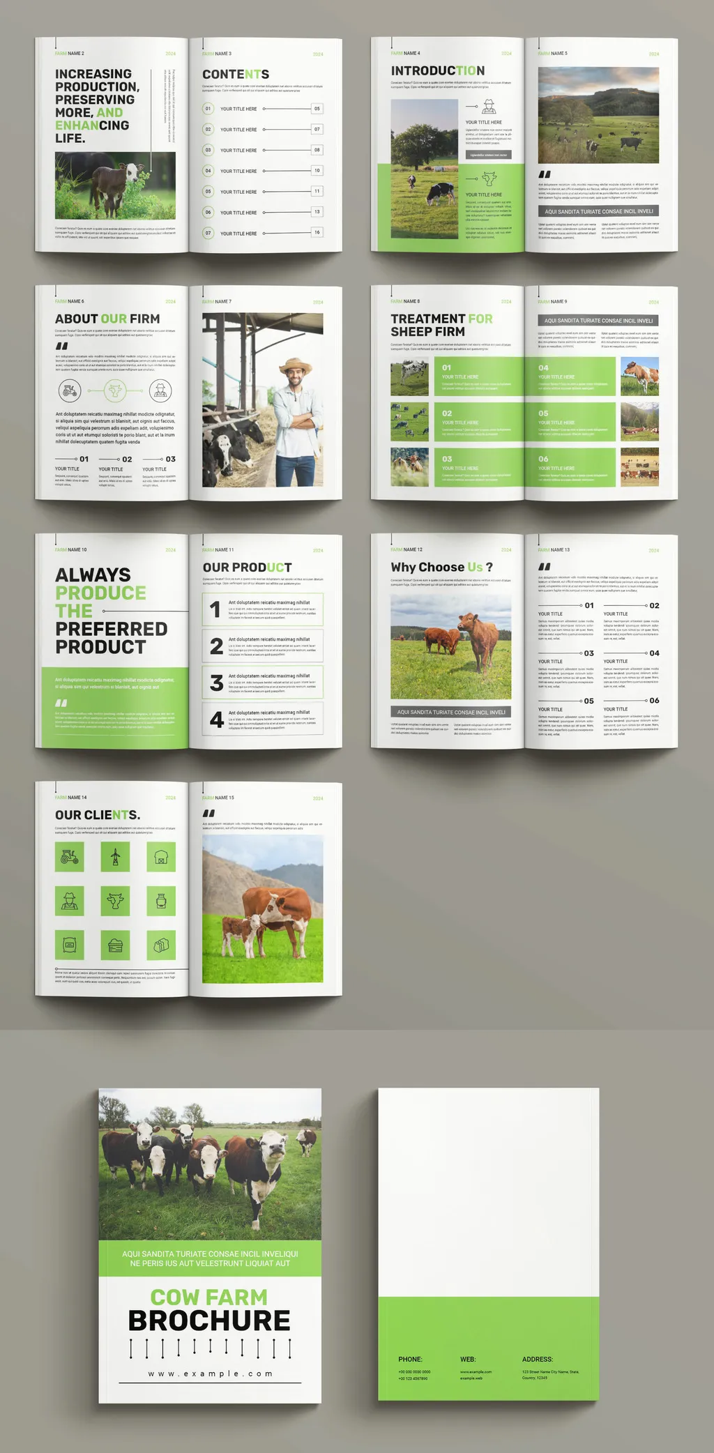 Adobestock - Cow Farm Brochure Template 722095496