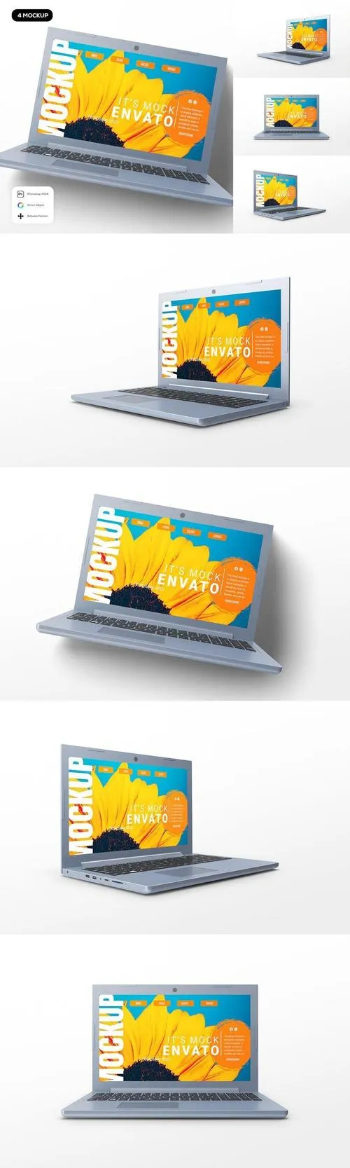 Blue Generic Laptop Mockup