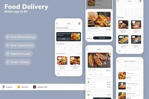 Food Delivery Mobile App UI Kit