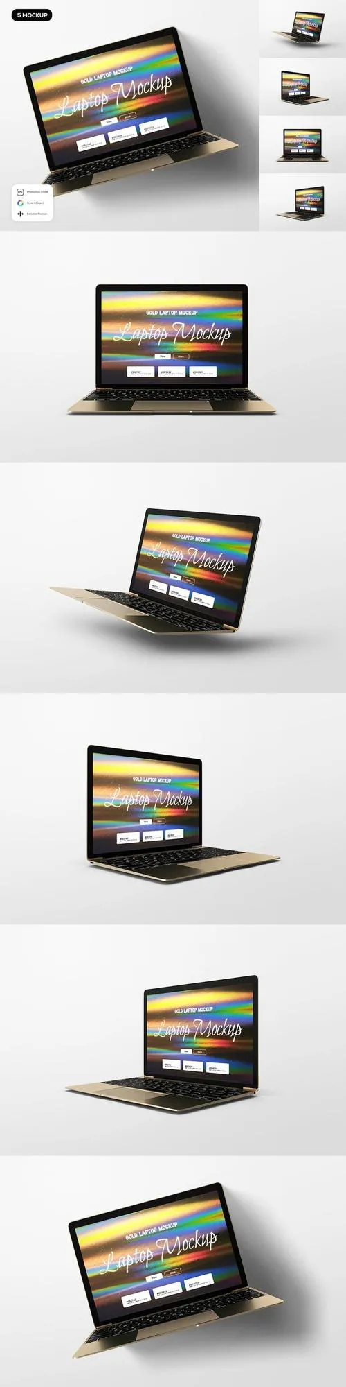 Gold Laptop Mockup