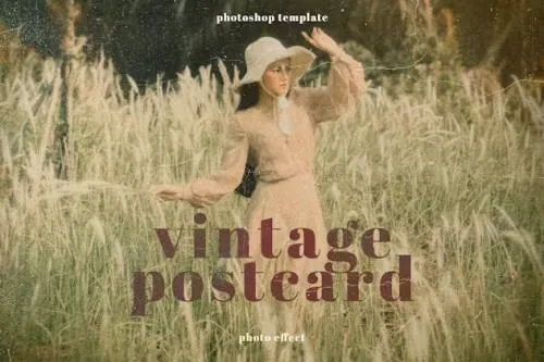 Old Color Postcard Vintage Filter Photo Effect - P7QEV6Y
