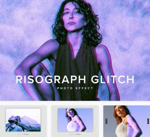 Risograph Glitch PSD Photo Effect - 7F5CMQK