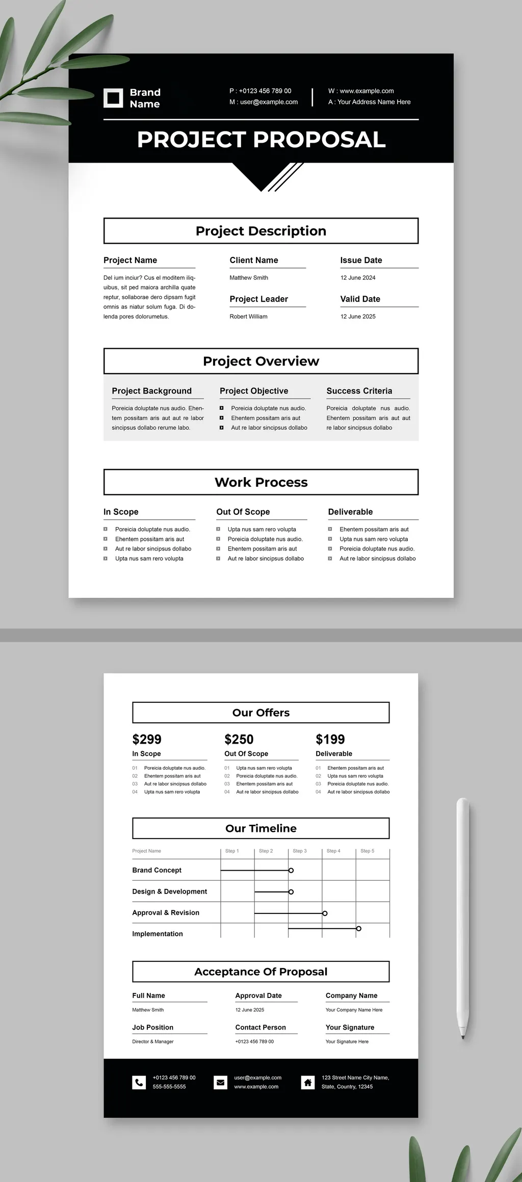 Adobestock - Project Proposal Sheet Layout 721268689