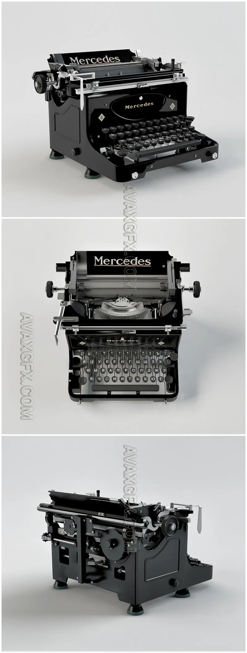Mercedes Typewriter - 3D Model