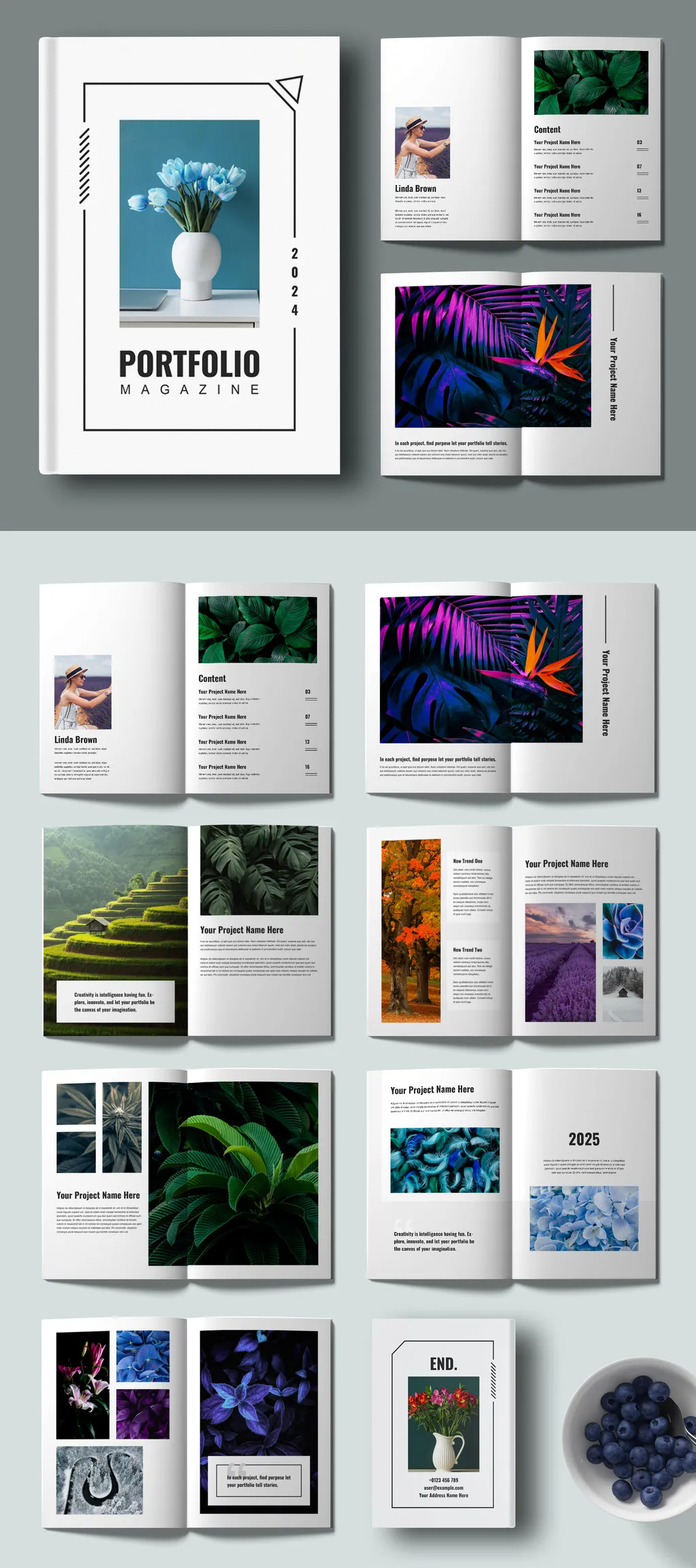 Adobestock - Minimal Portfolio Magazine Design 718538333