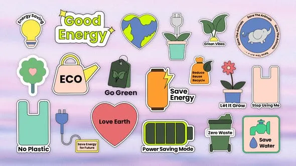Sticker Pack - Sustainable Ecology After Effects Project Template 51915112 Videohive