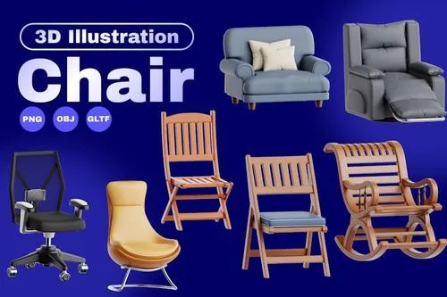 Chairs 3D Icon Set V.3