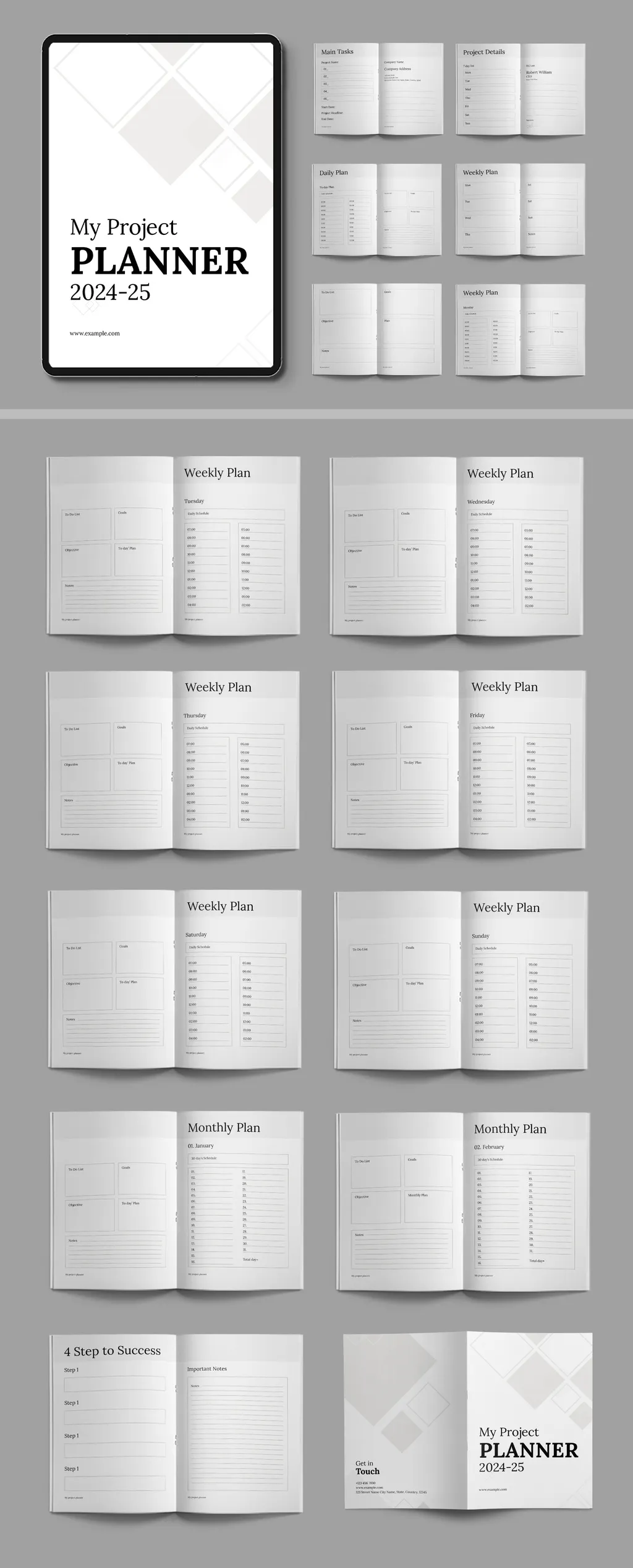 Adobestock - Weekly Planner Design Layout 738487471