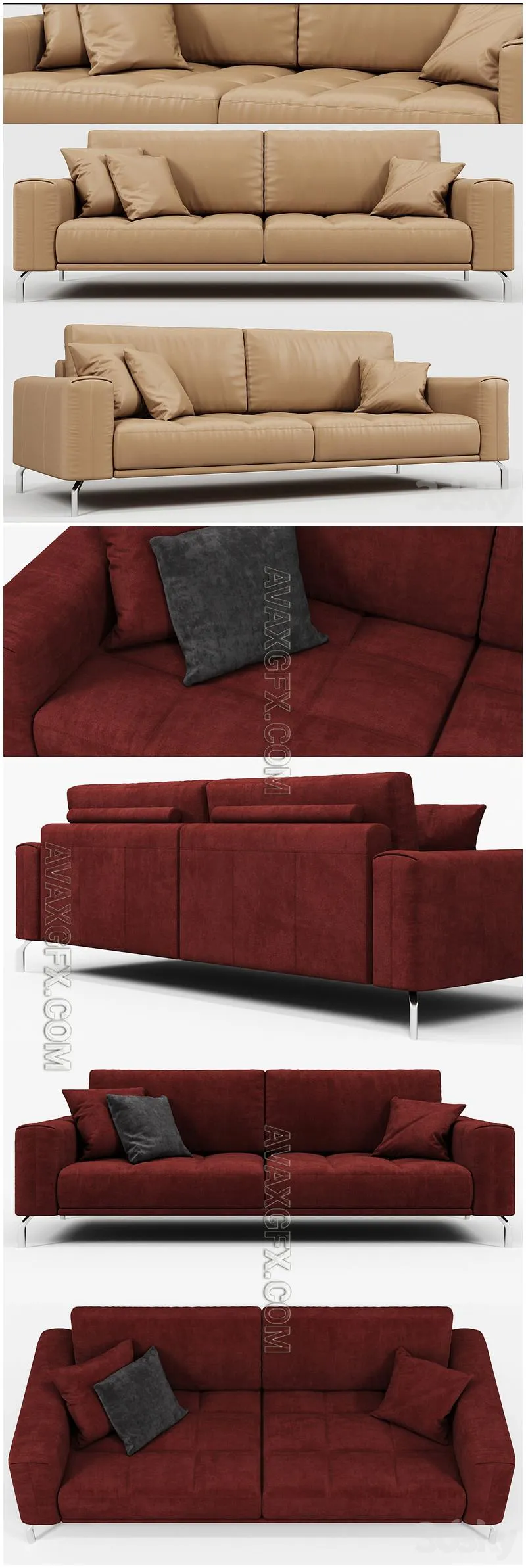 Calligaris Vegas sofa - 3D Model