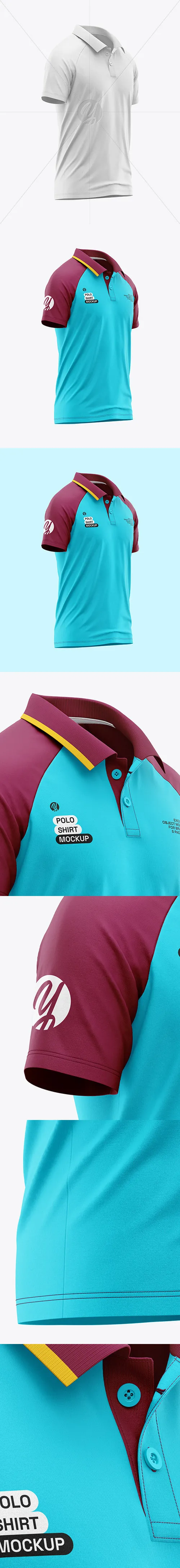 Raglan Polo Shirt Mockup 133234