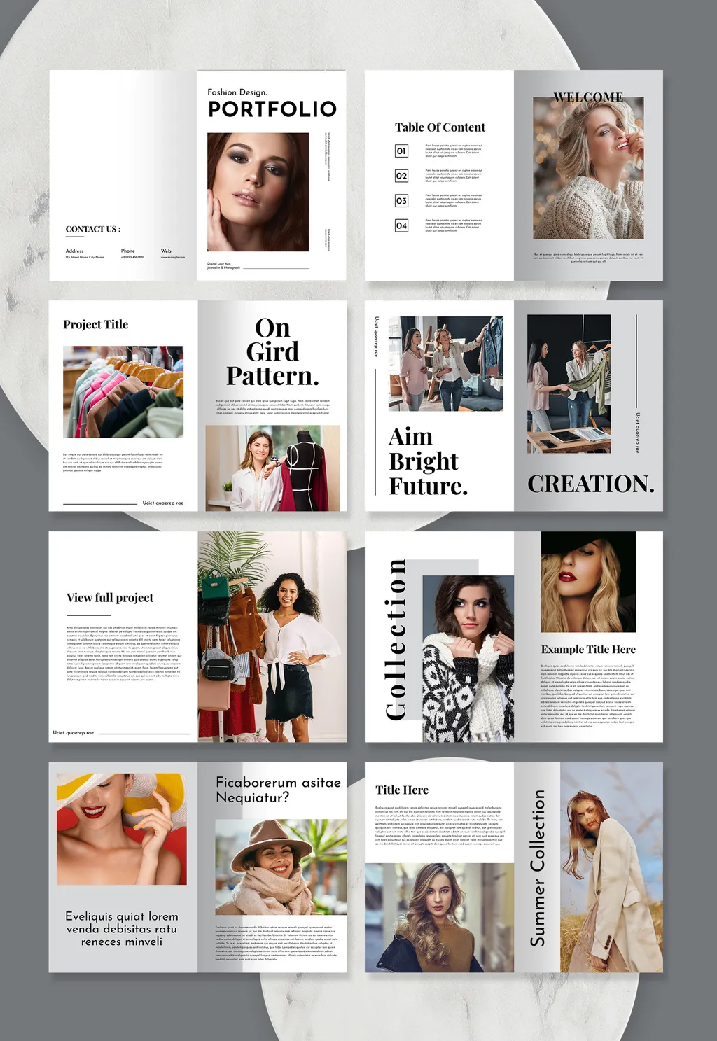 Adobestock - Fashion Design Portfolio Template 714747559