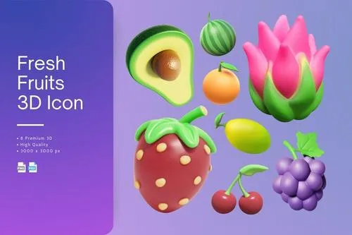 Fresh Fruits 3D Icon