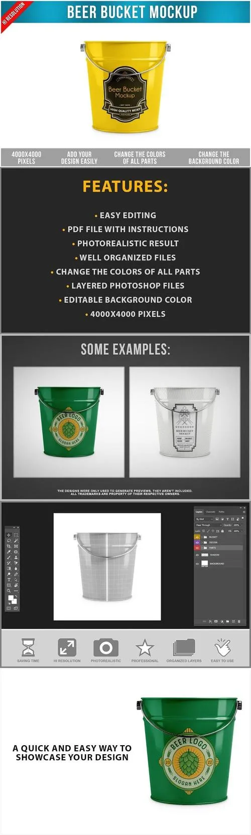 Beer Bucket Mockup